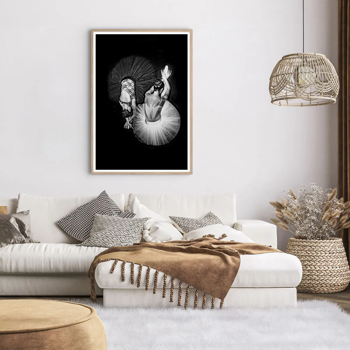 Plagát v ráme zo svetlého duba - Jin a jang – ideálna rovnováha - 70x100 cm