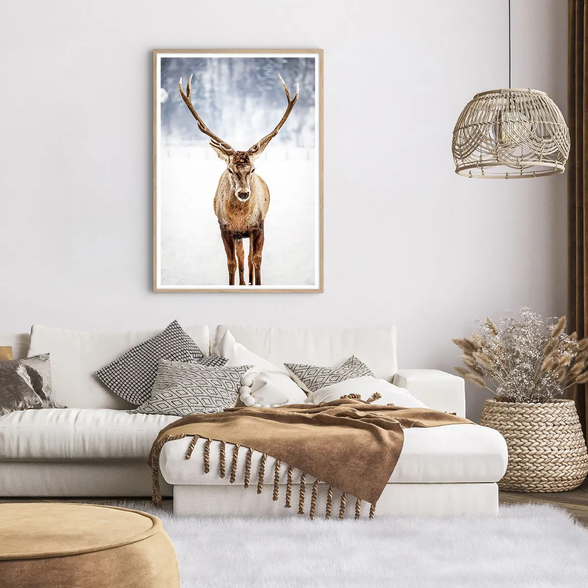 Pôster com moldura de carvalho claro - Direto da névoa de neve - 70x100 cm