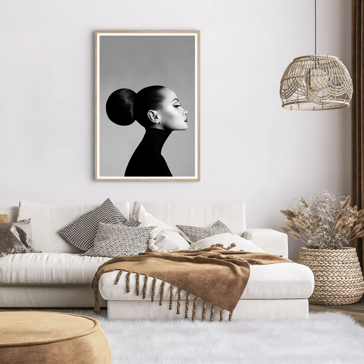 Poster in einem Rahmen aus heller Eiche - Moderne Nofretete - 70x100 cm