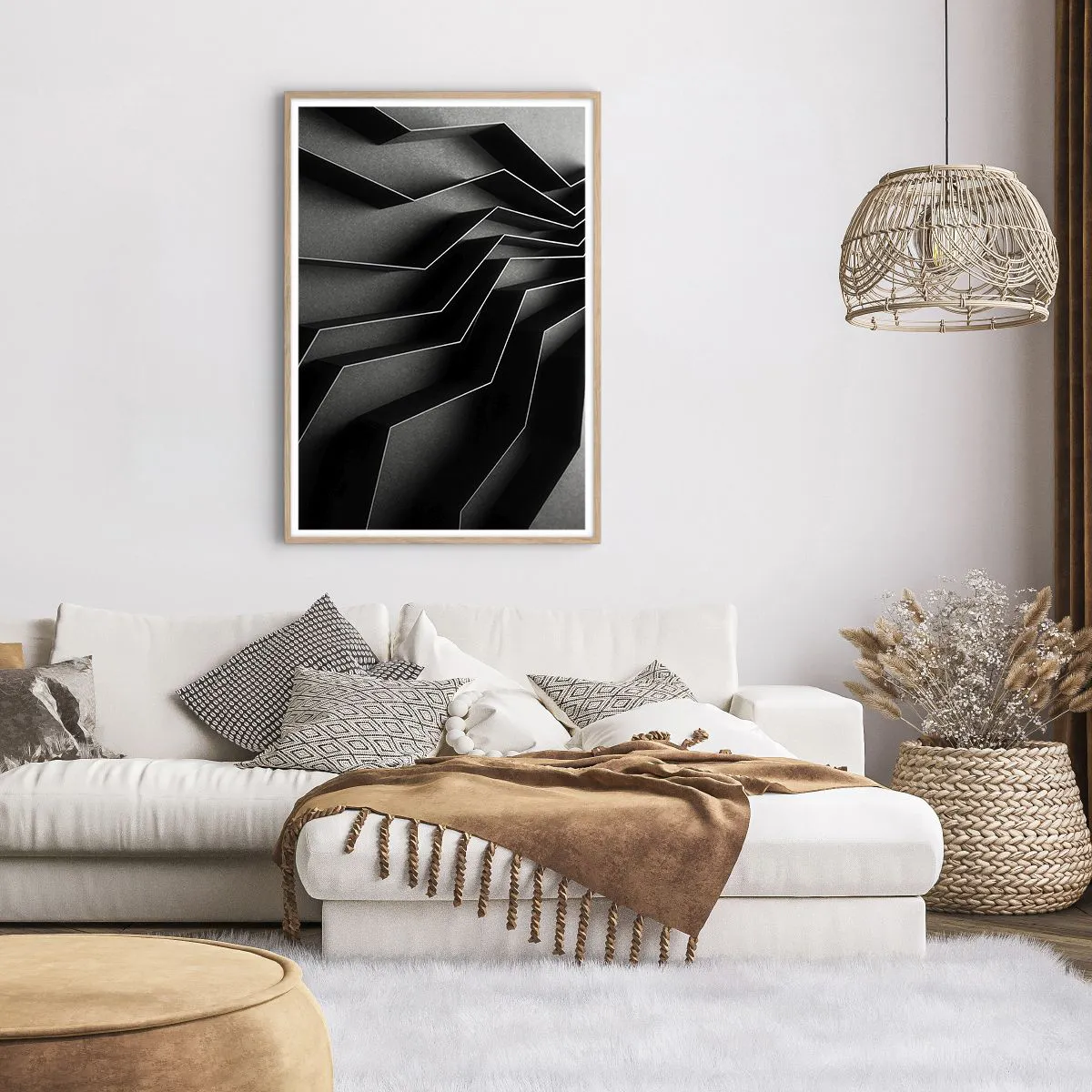 Poszter világos tölgy keretben - Térbeli rend - 70x100 cm