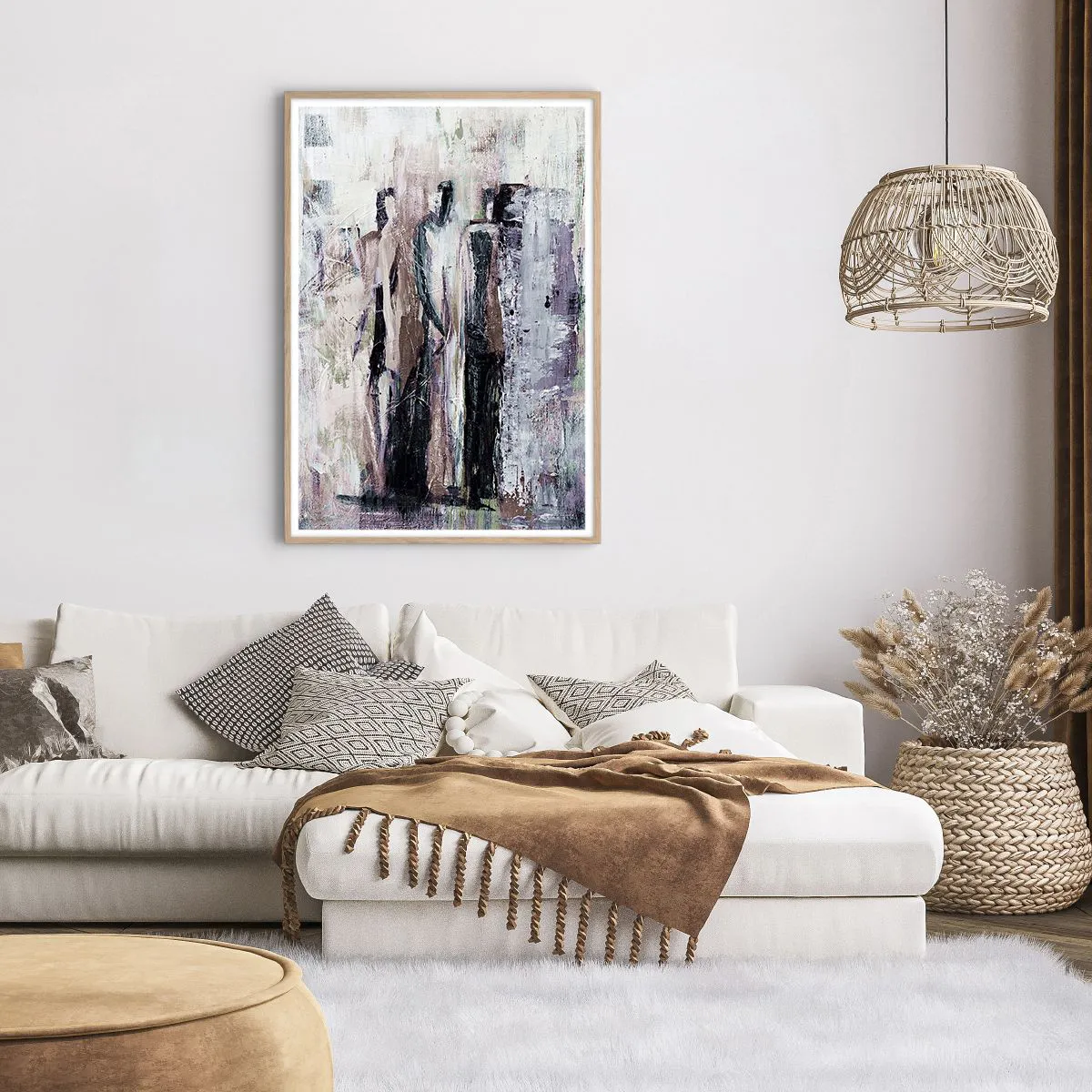 Poster in einem Rahmen aus heller Eiche - Die geheimnisvolle Drei - 70x100 cm