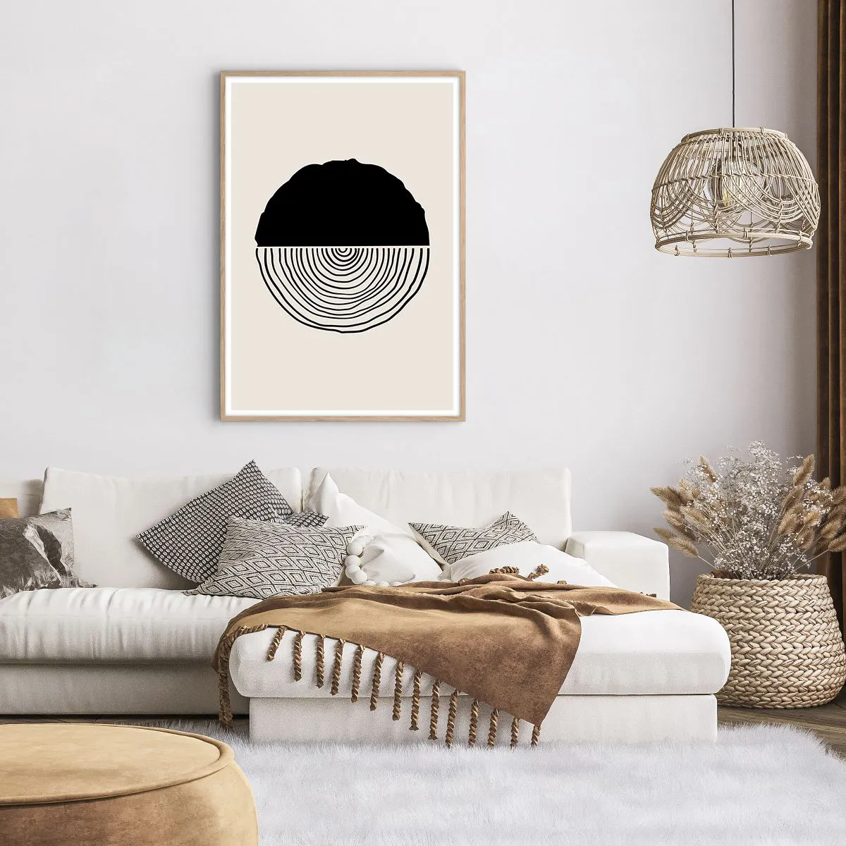 Pôster com moldura de carvalho claro - Meio a meio - 70x100 cm