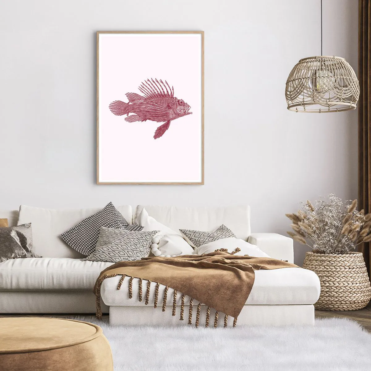 Affisch i ram av ljusek - En invånare i exotiska vatten - 70x100 cm