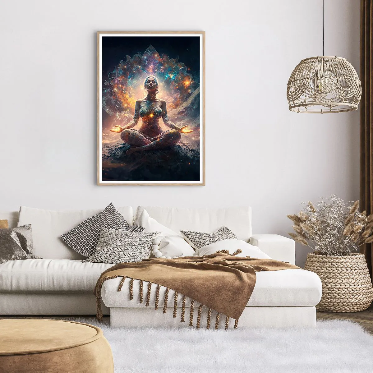 Poster in light oak frame - Good Energy Flow - 70x100 cm