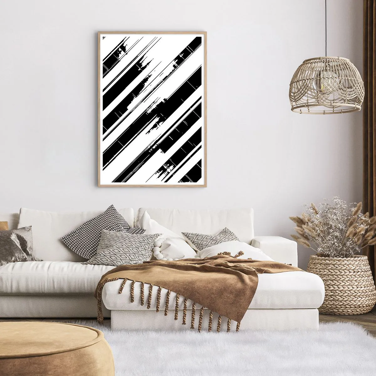 Affisch i ram av ljusek - Intensiv och dynamisk komposition - 70x100 cm