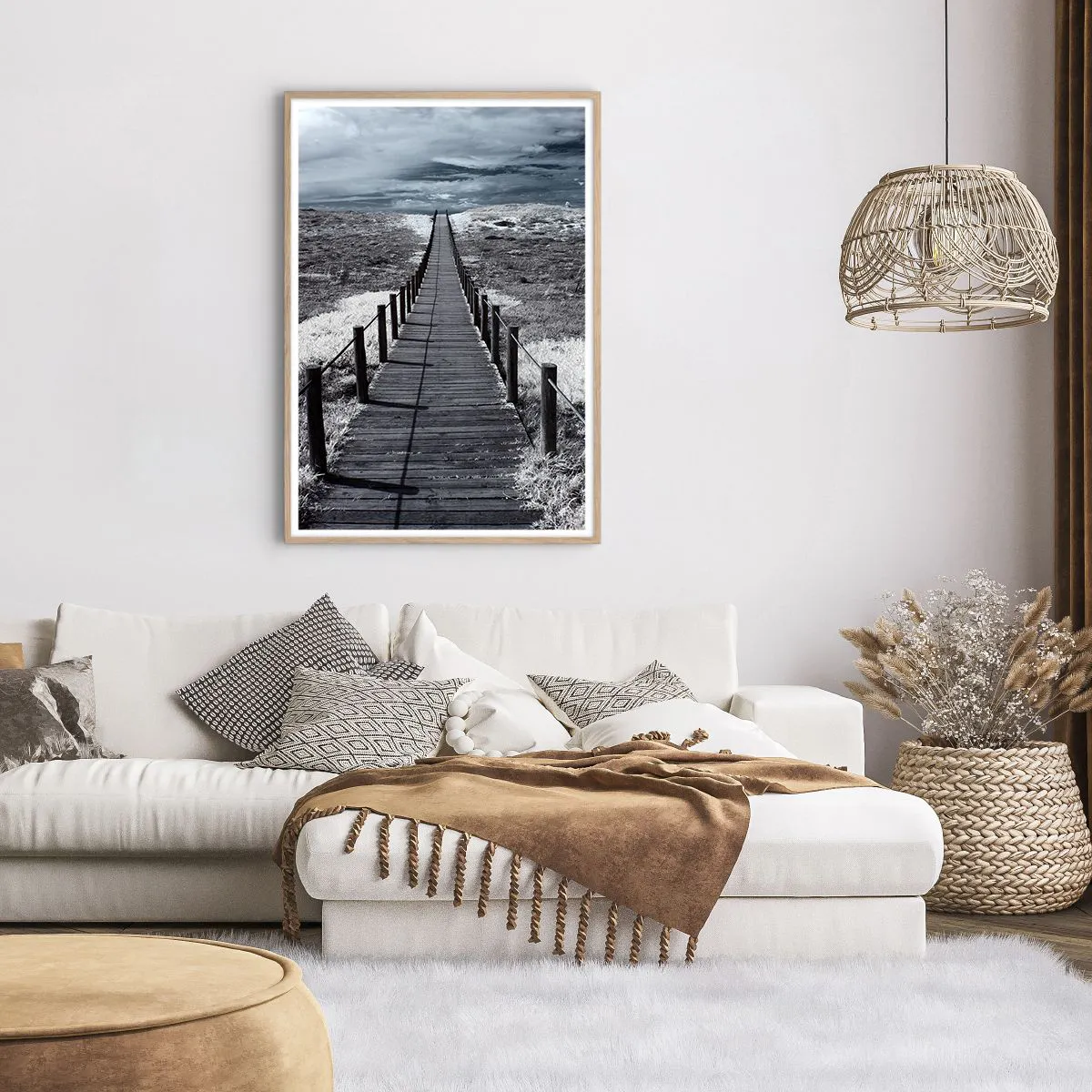 Affiche dans un chêne clair - Poster - Jusqu'au rivage - 70x100 cm