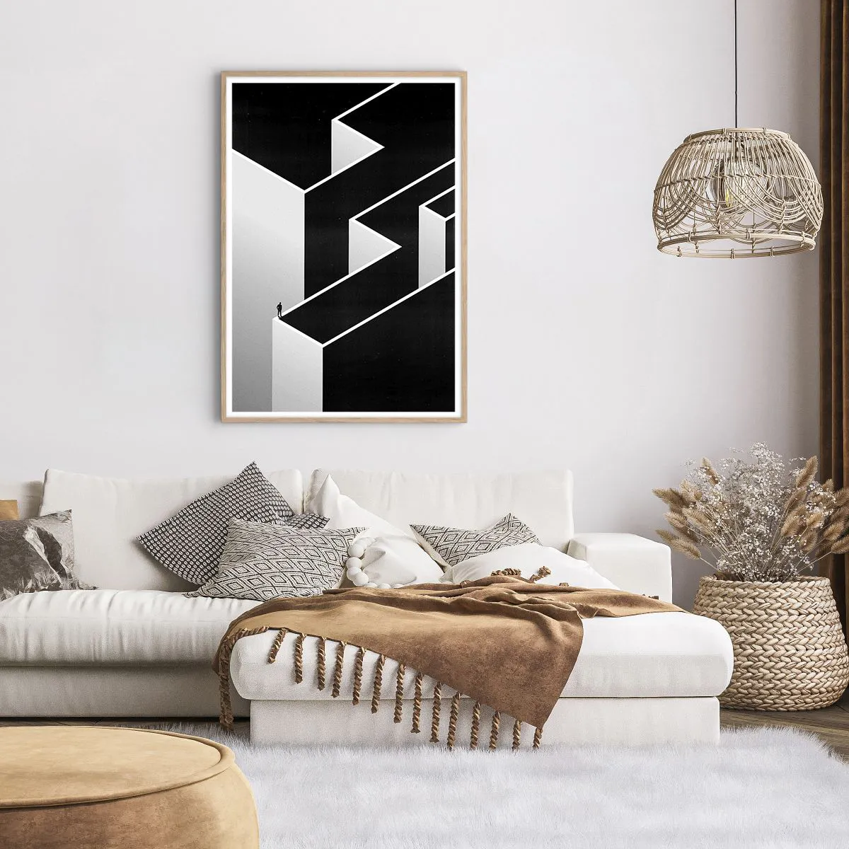 Poster in einem Rahmen aus heller Eiche - Einsamkeit an der Spitze - 70x100 cm