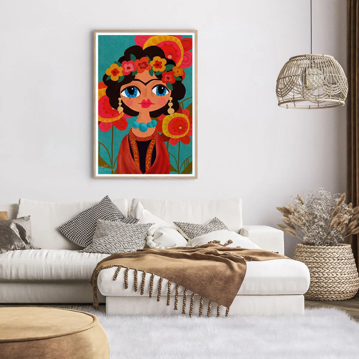 Affisch i ram av ljusek - Vallmojungfru - 70x100 cm