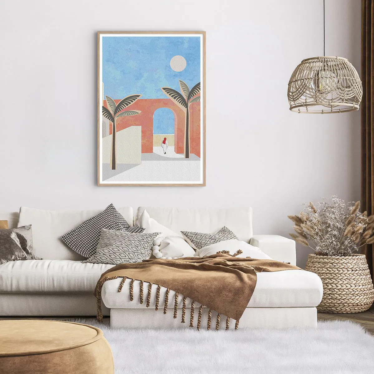 Poster în ramă de stejar deschis - O zi arabă - 70x100 cm