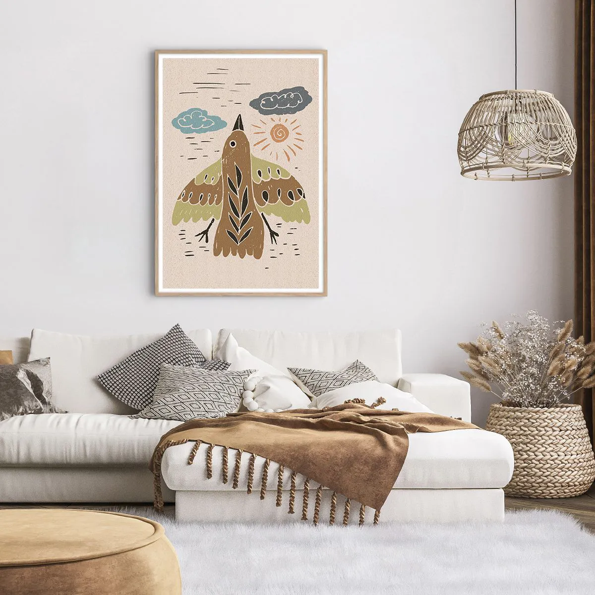 Pôster com moldura de carvalho claro - Bom vôo - 70x100 cm