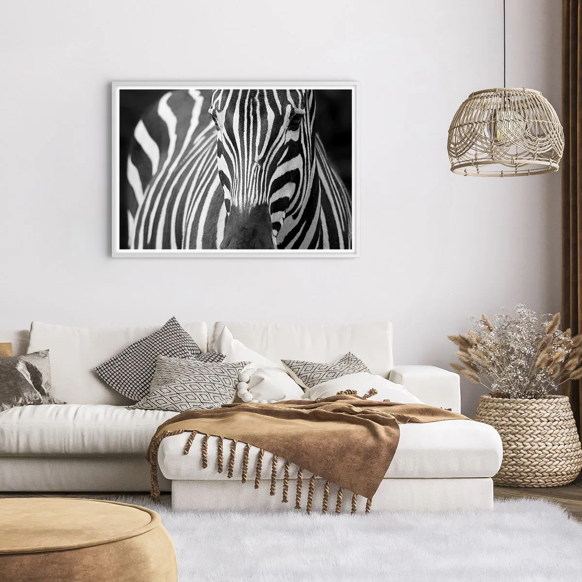 Poster in cornice bianca - Il mondo è in bianco e nero - 100x70 cm