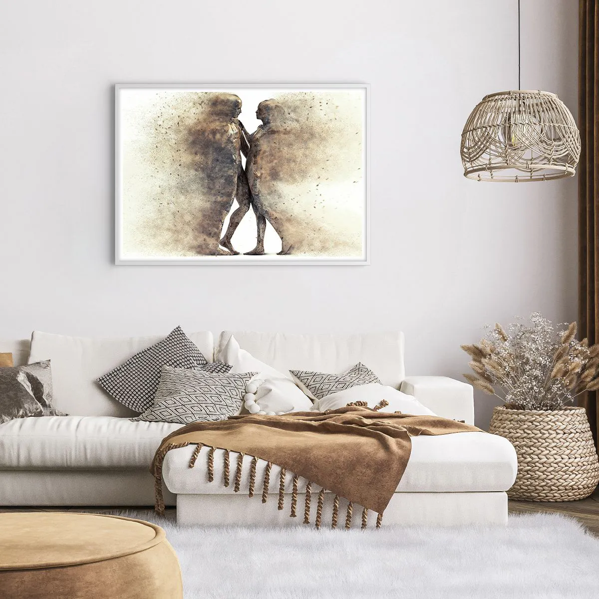 Affiche dans un cadre blanc - Poster - Ils sont sortis de la poussière pour aimer - 100x70 cm