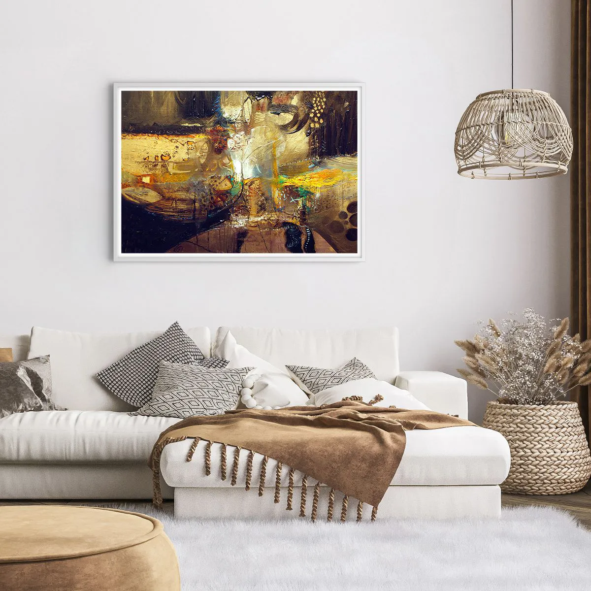 Affiche dans un cadre blanc - Poster - Froid, tiède, chaud - 100x70 cm