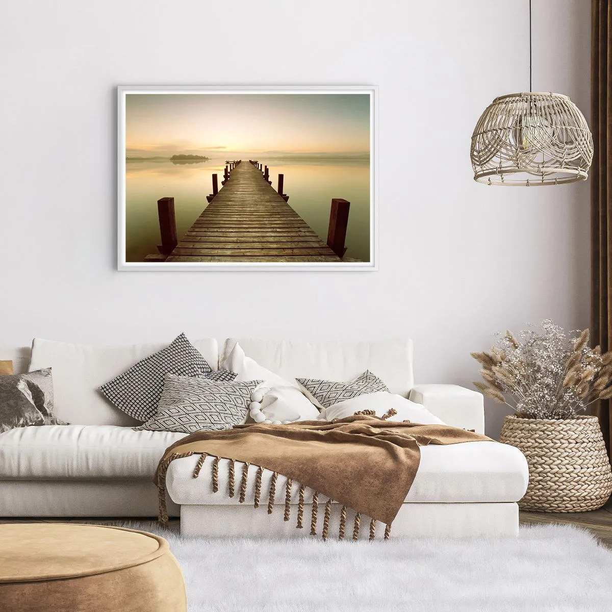 Poszter fekete keretben - Hajnal előtt, hajnal, fény - 100x70 cm