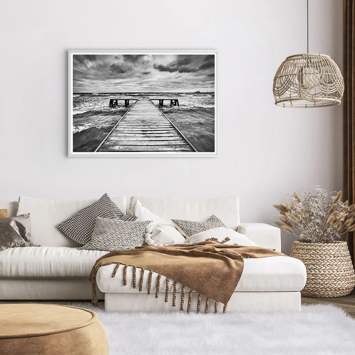 Poster in white frmae - Waiting for the Wind to Blow away - 100x70 cm