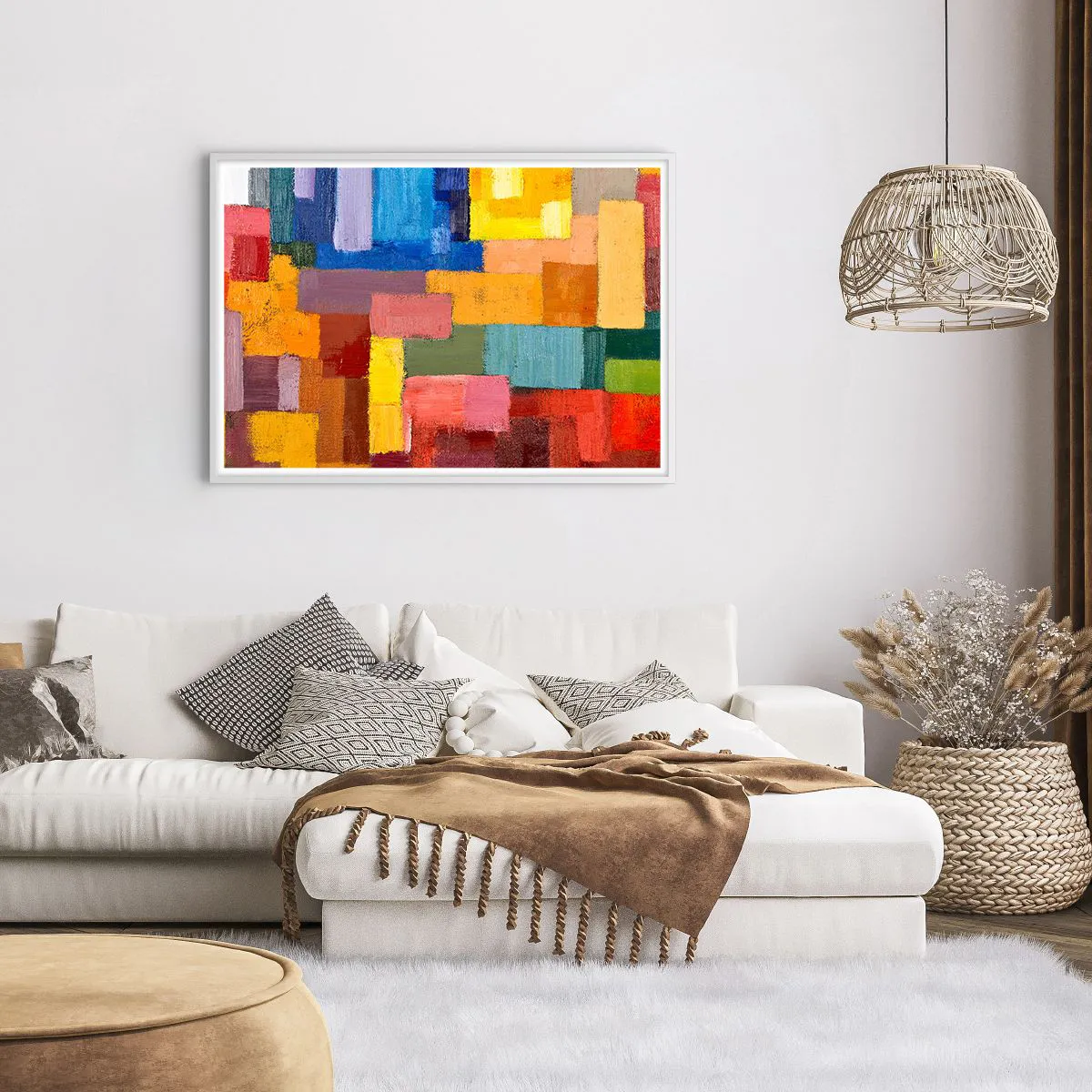 Póster en marco blanco - Cada una diferente, todas coloridas - 100x70 cm