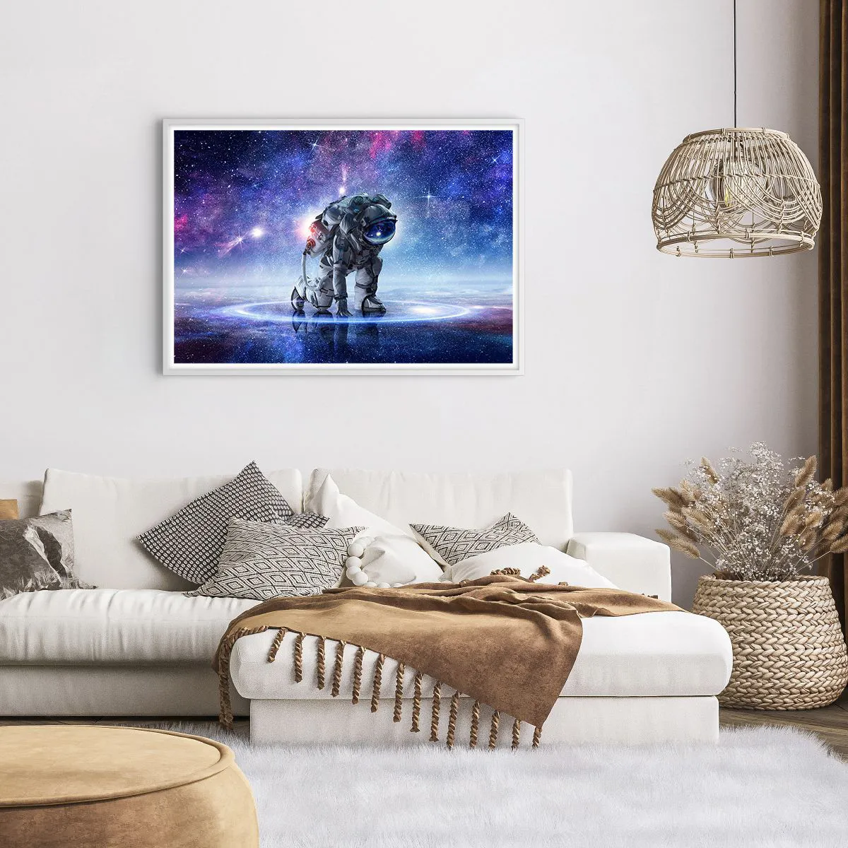 Affiche dans un cadre blanc - Poster - Le ciel étoilé au dessus de moi - 100x70 cm