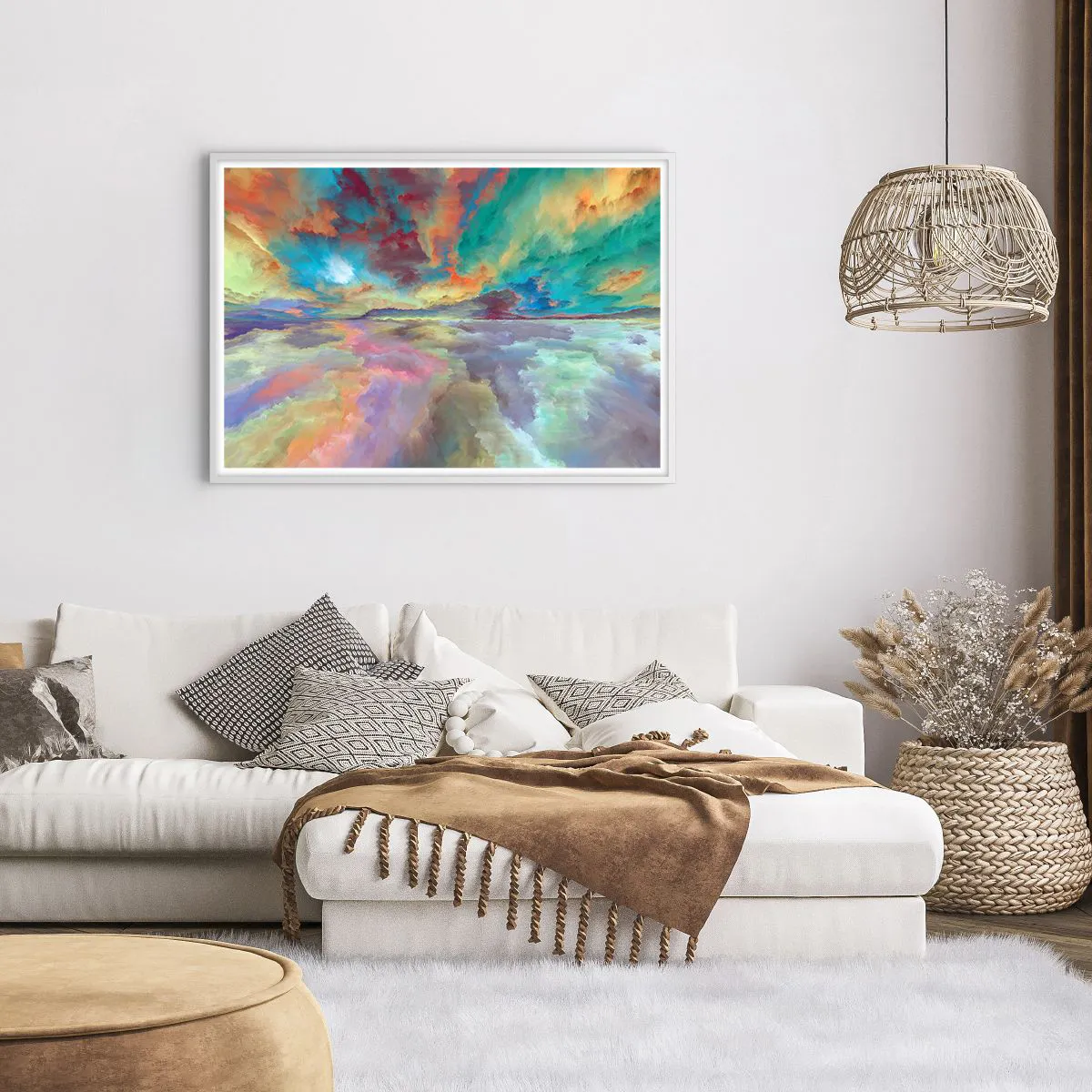 Affiche dans un cadre blanc - Poster - Deux paradis - 100x70 cm