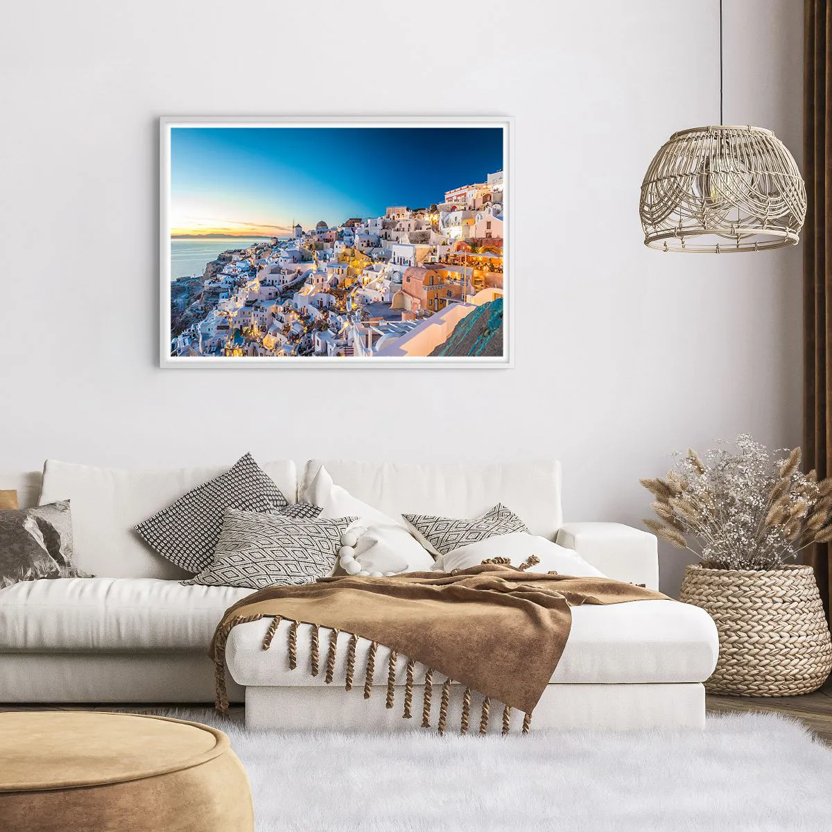Affiche dans un cadre blanc - Poster - L'essence de la grecque - 100x70 cm