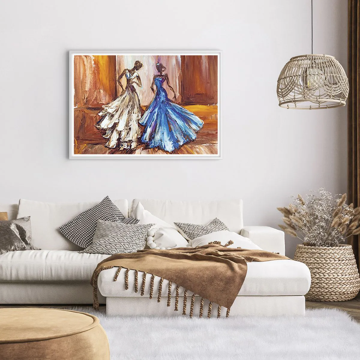 Plakat w białej ramie - Wdzięczny duet - 100x70 cm