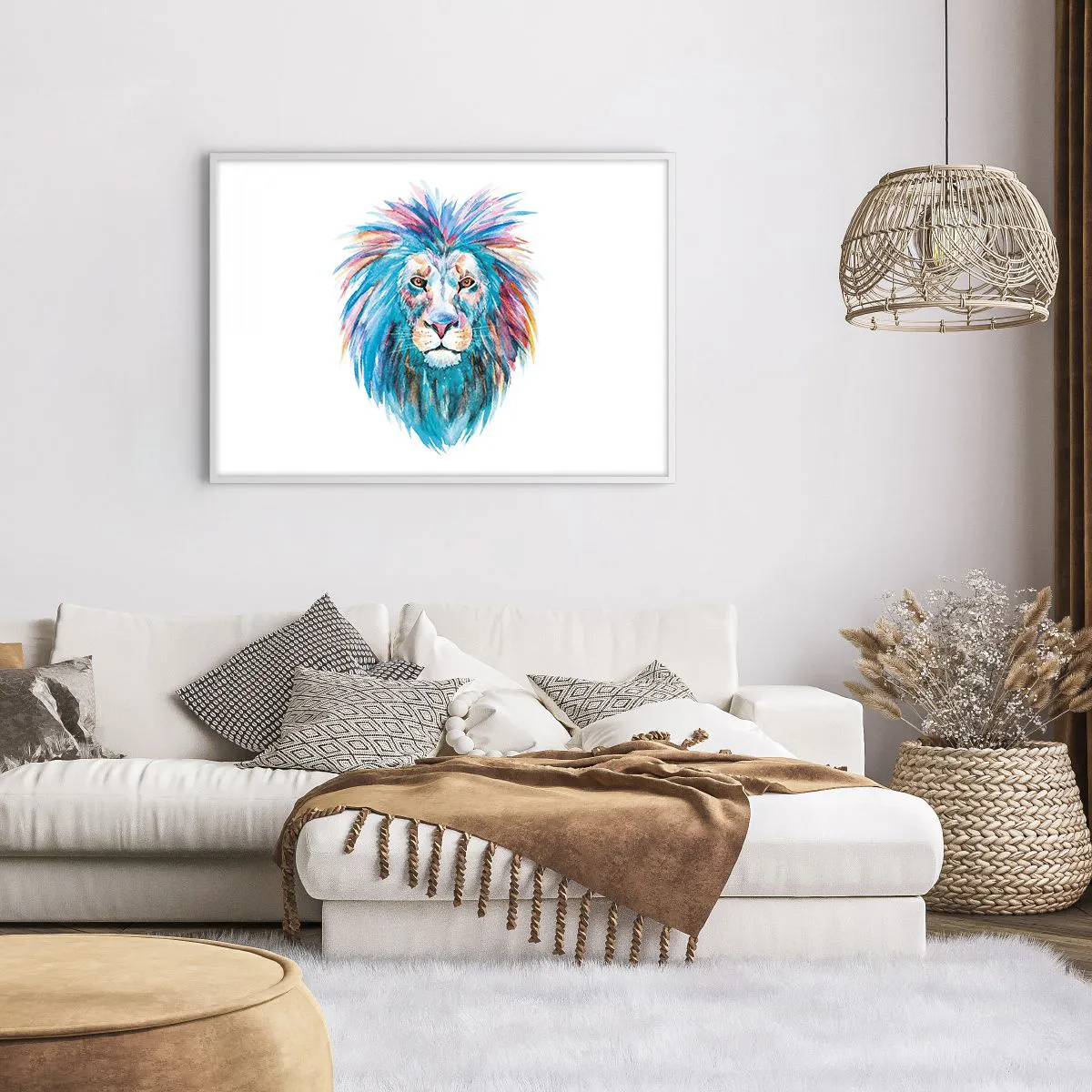 Affiche dans un cadre blanc - Poster - Aura électrique - 100x70 cm