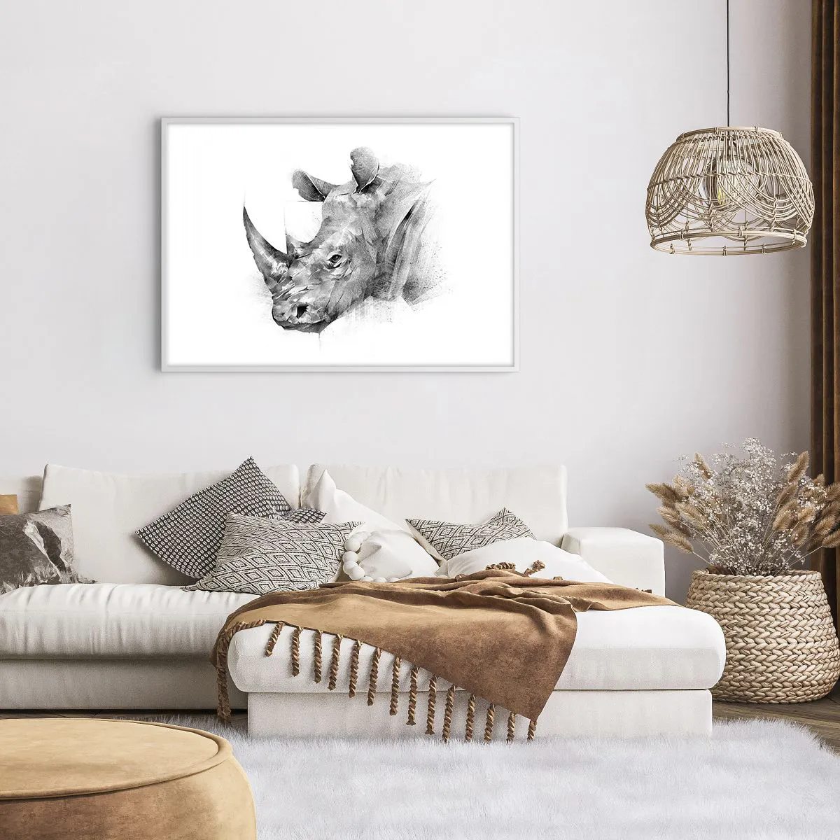 Poster in einem weißen Rahmen - Afrikanisches Porträt - 100x70 cm