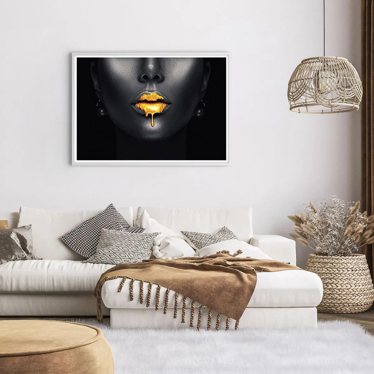 Poster in einem weißen Rahmen - Goldmaul - 100x70 cm