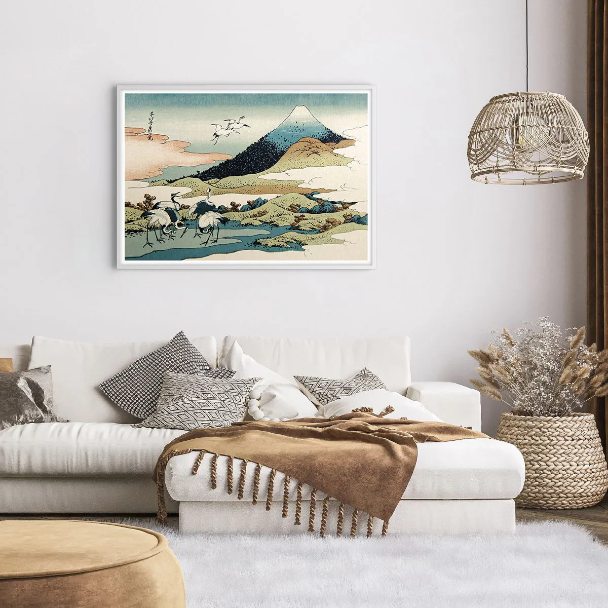 Plagát v bielom ráme - V japonskom duchu - 100x70 cm