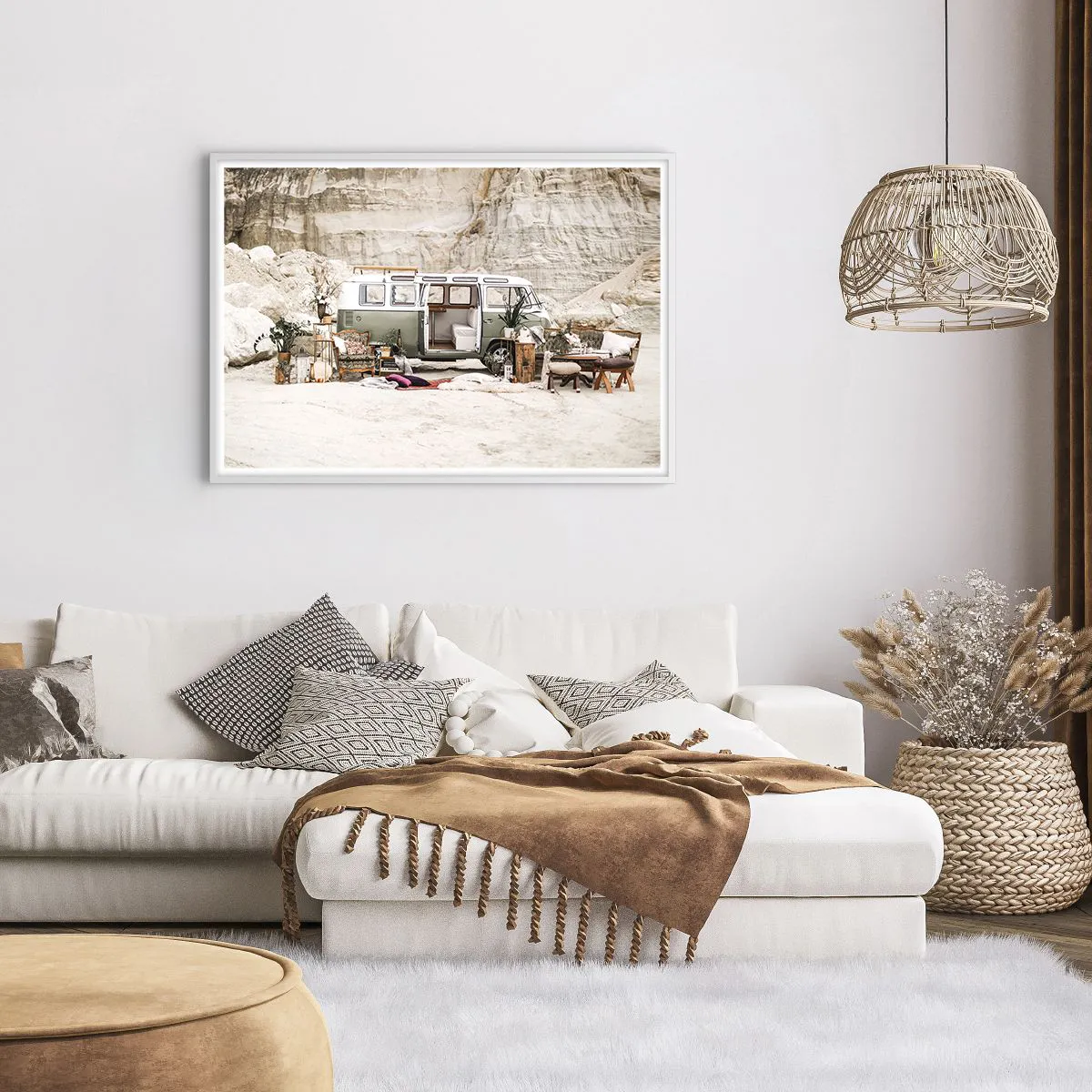 Affiche dans un cadre blanc - Poster - Il est temps de commencer le voyage - 100x70 cm