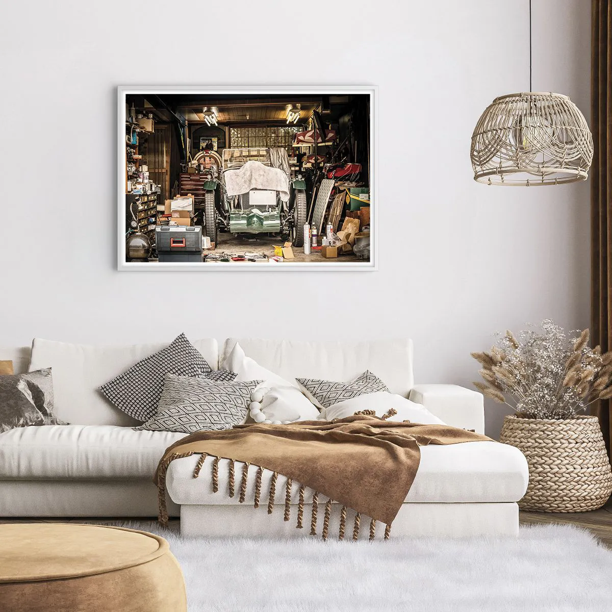 Affiche dans un cadre blanc - Poster - Retour vers le passé - 100x70 cm