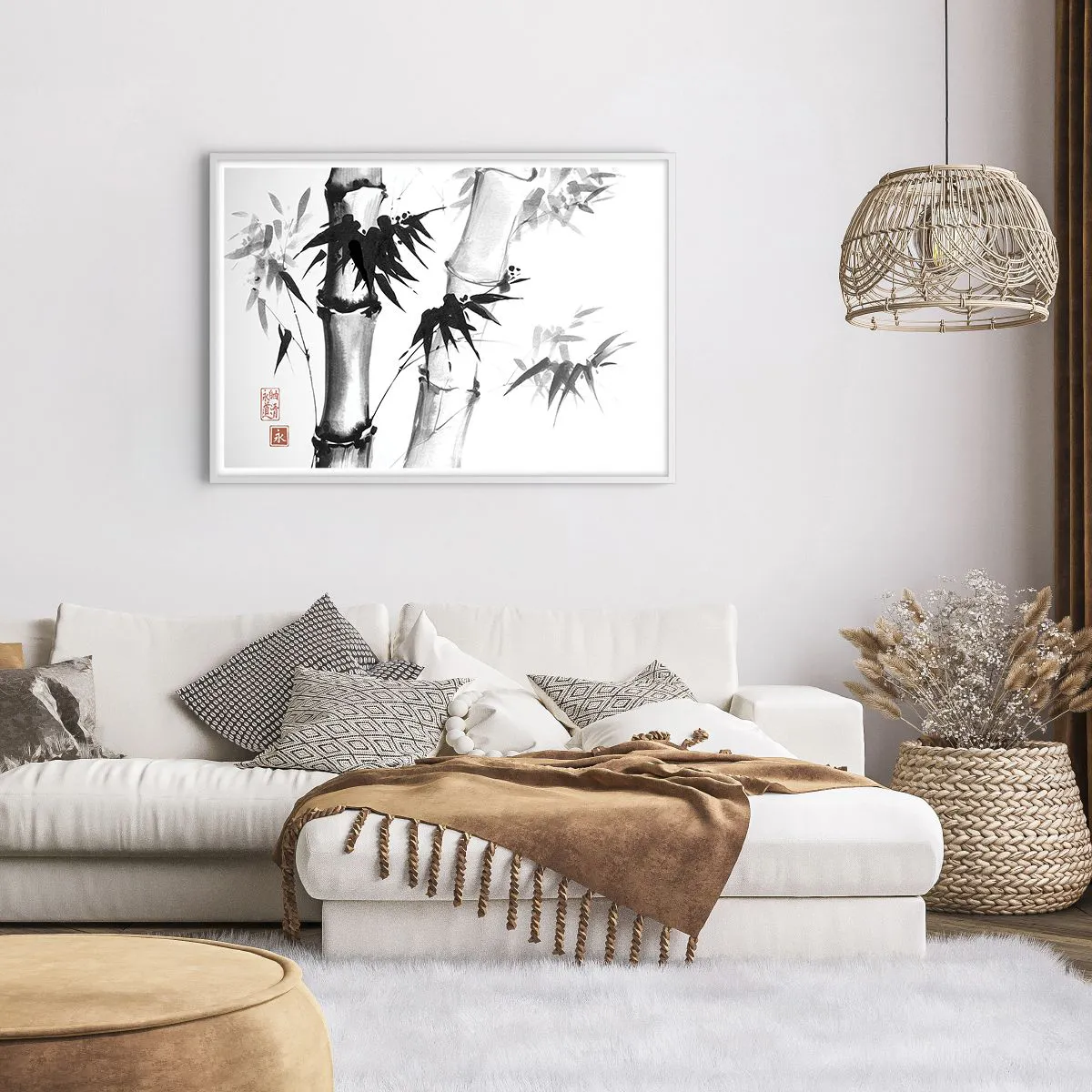 Plagát v bielom ráme - Blízky záber na orient - 100x70 cm