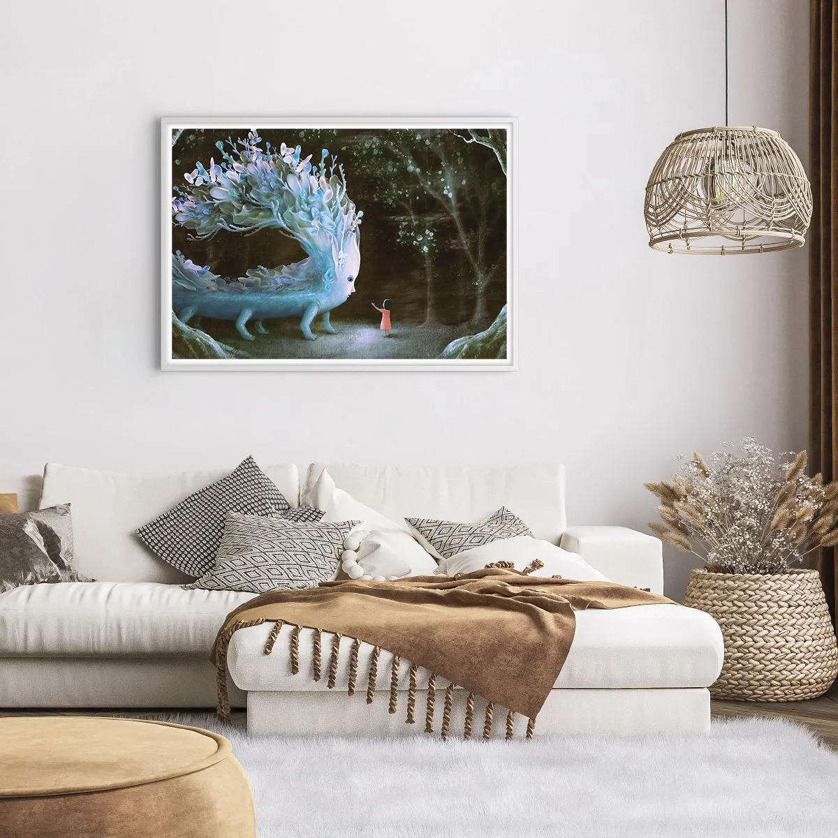 Poster in white frmae - Fantastic Encounter - 100x70 cm