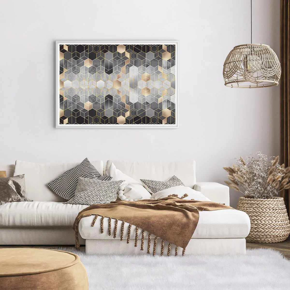 Poster in einem weißen Rahmen - Diamant-Komposition - 100x70 cm