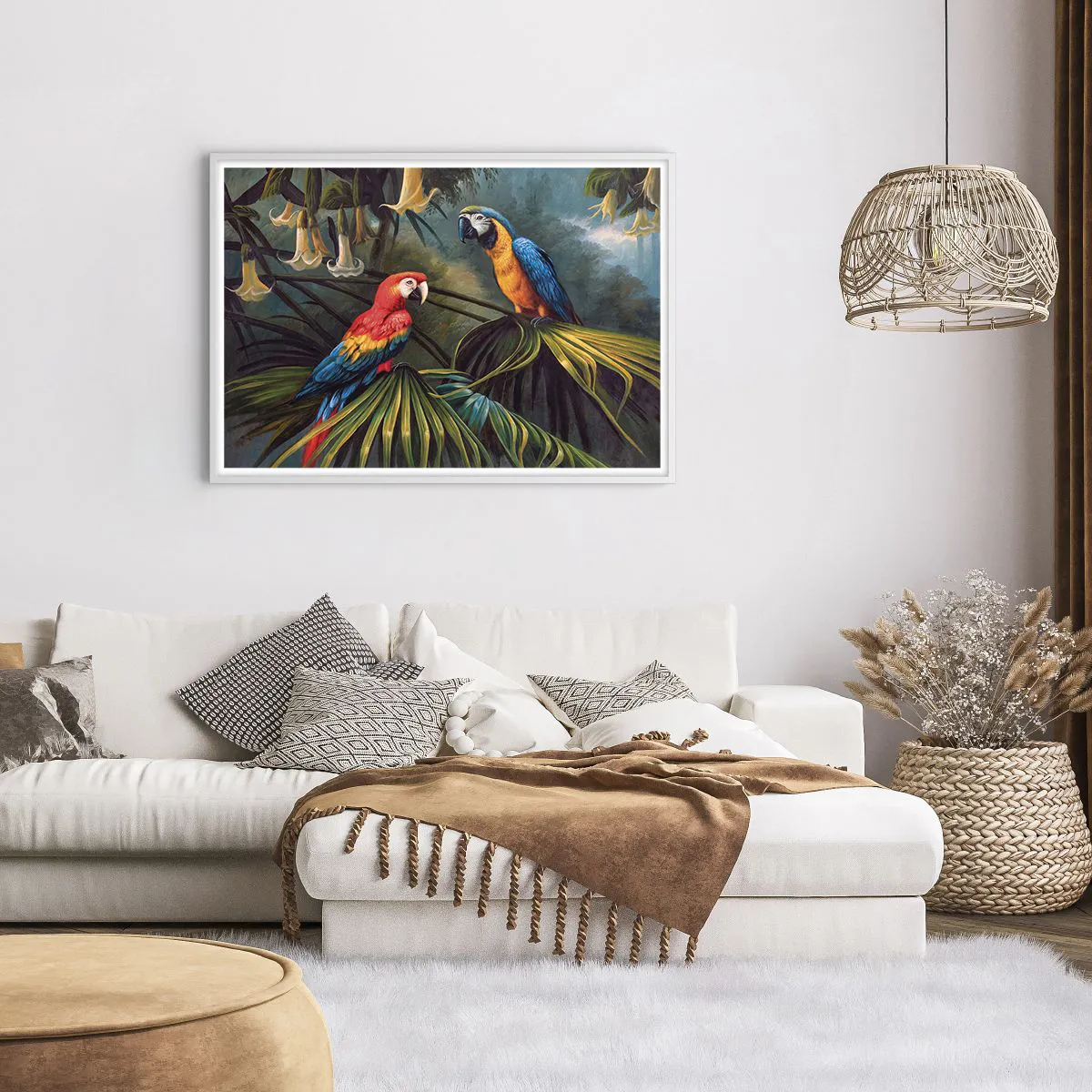 Plakat w białej ramie - Romantyzm w tropikach - 100x70 cm