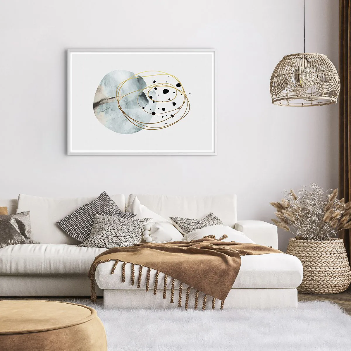 Affiche dans un cadre blanc - Poster - Emmêlement de l'espace - 100x70 cm