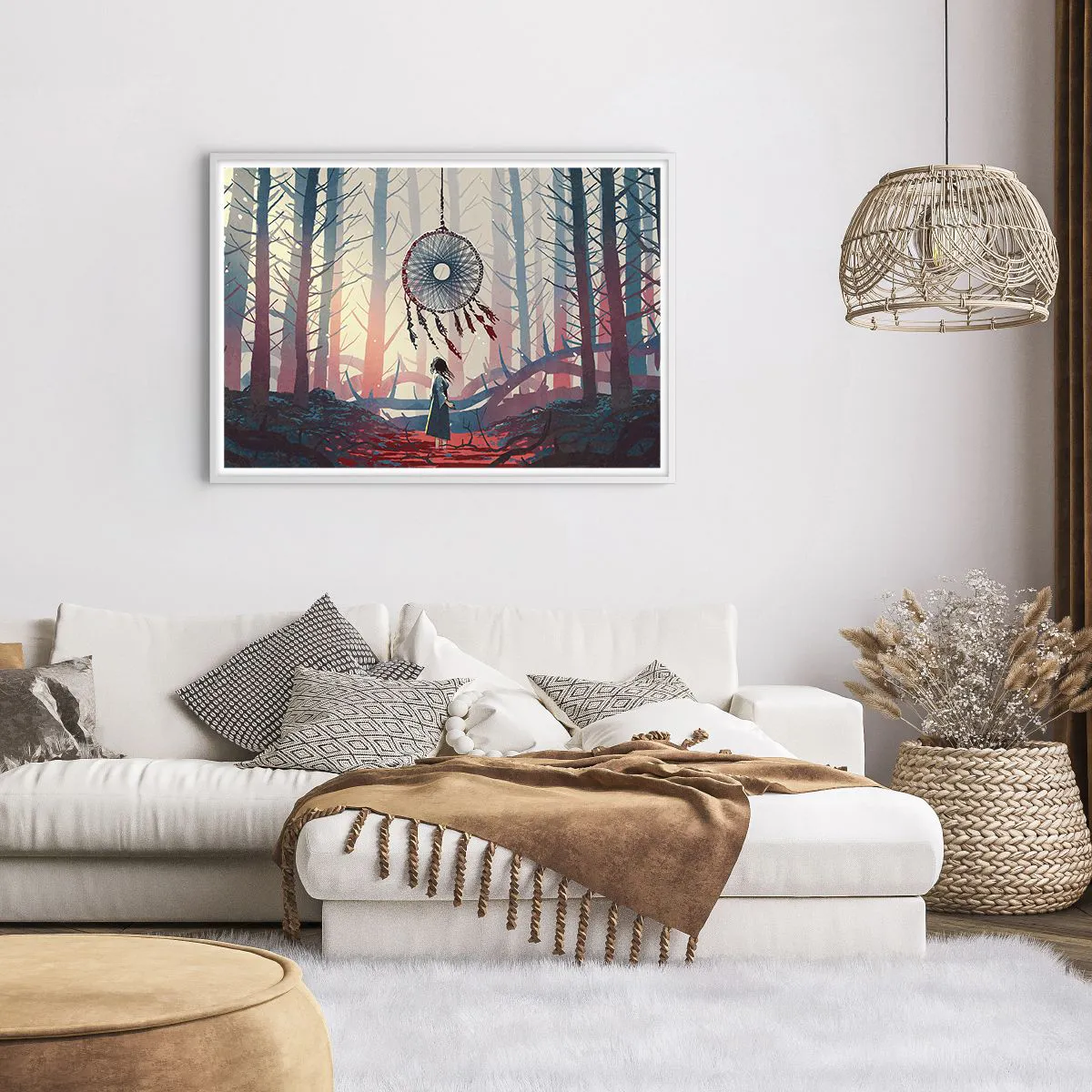 Affiche dans un cadre blanc - Poster - Rituel secret du bonheur - 100x70 cm