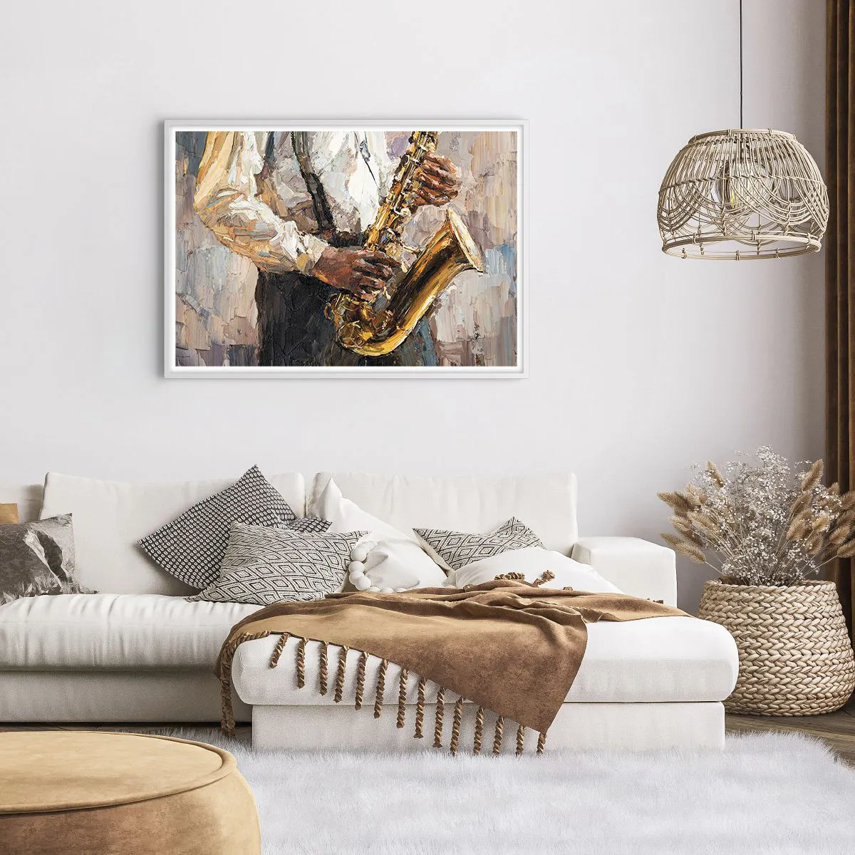 Poster în ramă albă - E timpul pentru a cânta solo - 100x70 cm