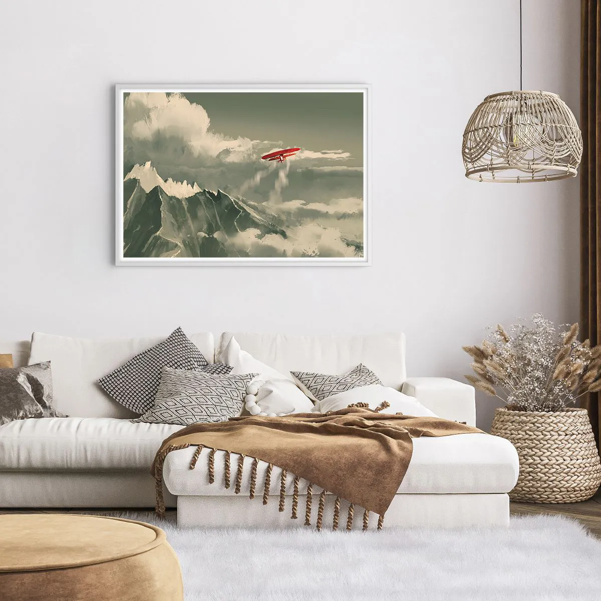 Plakat i hvid ramme - Frygtløs pioner - 100x70 cm