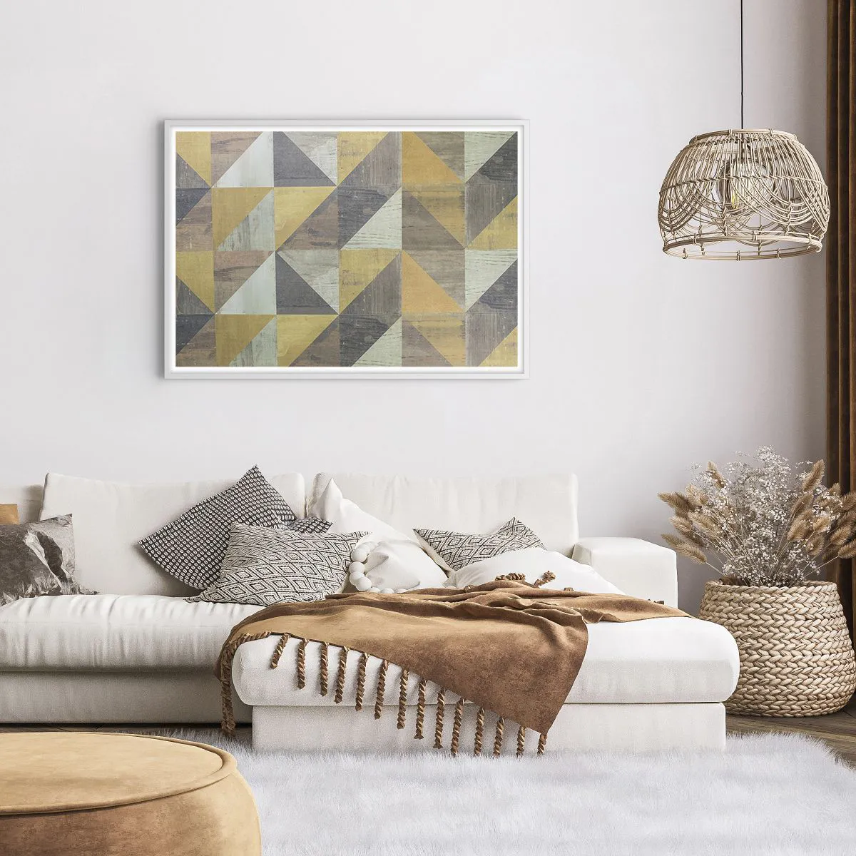 Poster in white frmae - The Art. of Triangles - 100x70 cm