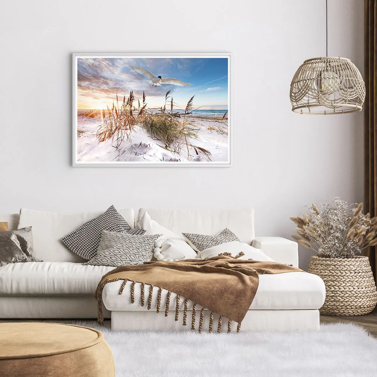 Affisch i vit ram - Vind från havet - 100x70 cm