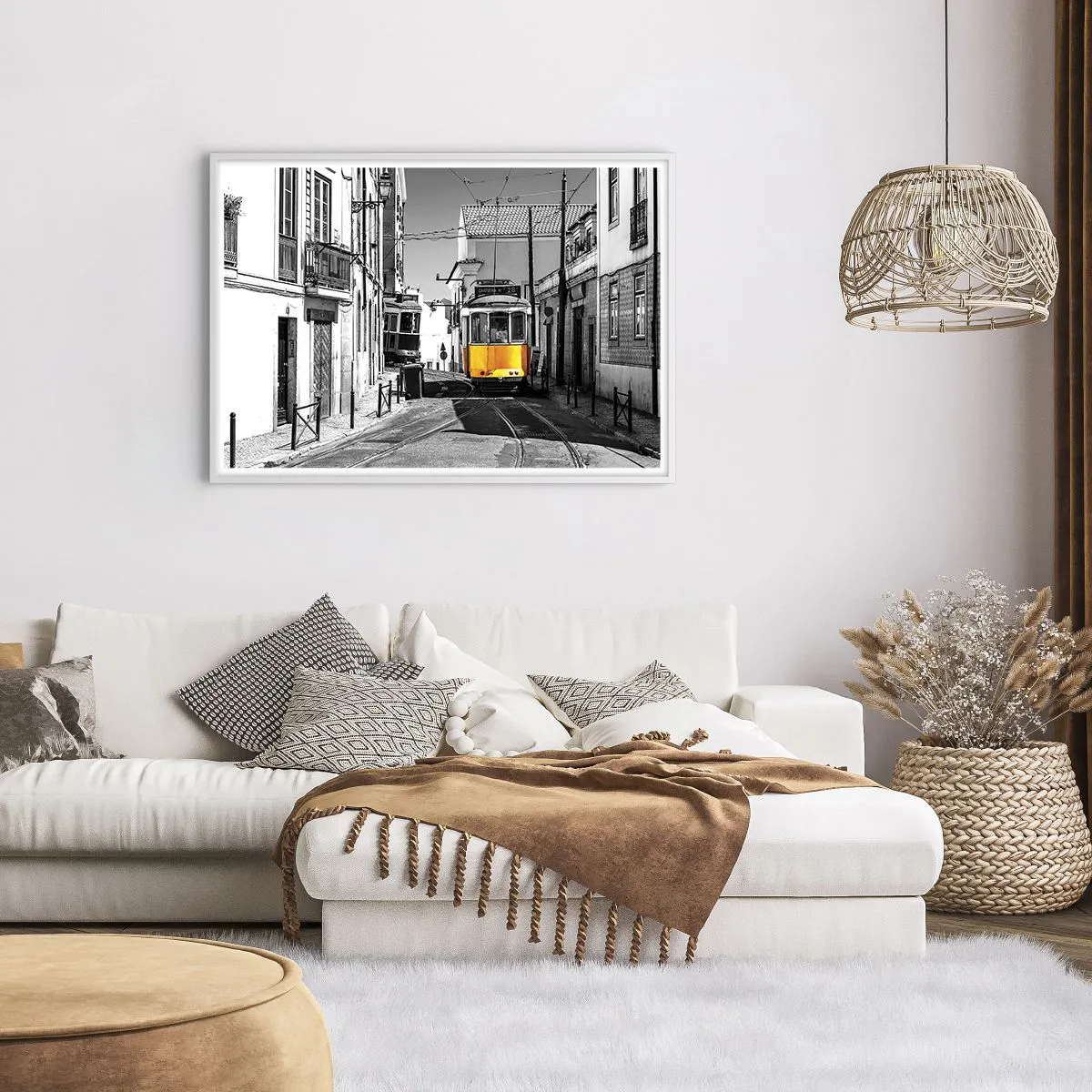 Póster en marco blanco - Espíritu de Lisboa - 100x70 cm