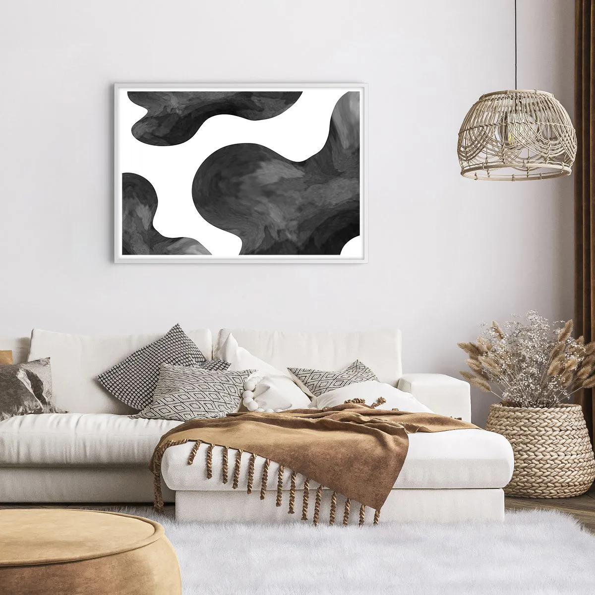 Affiche dans un cadre blanc - Poster - La route du lait - 100x70 cm