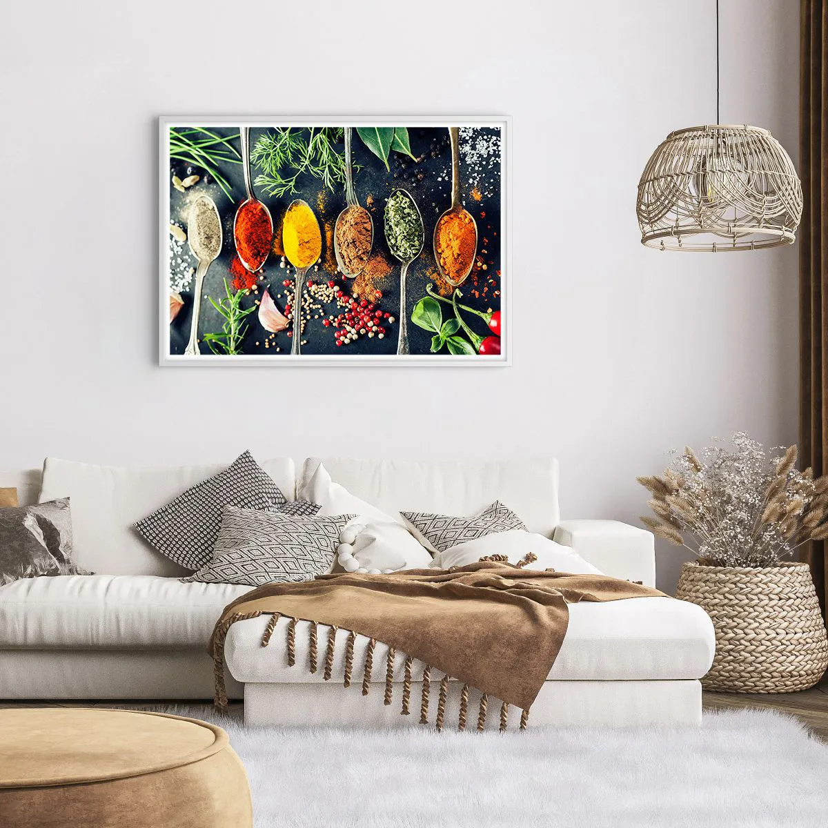 Plakat i hvid ramme - Kulinarisk magi - 100x70 cm