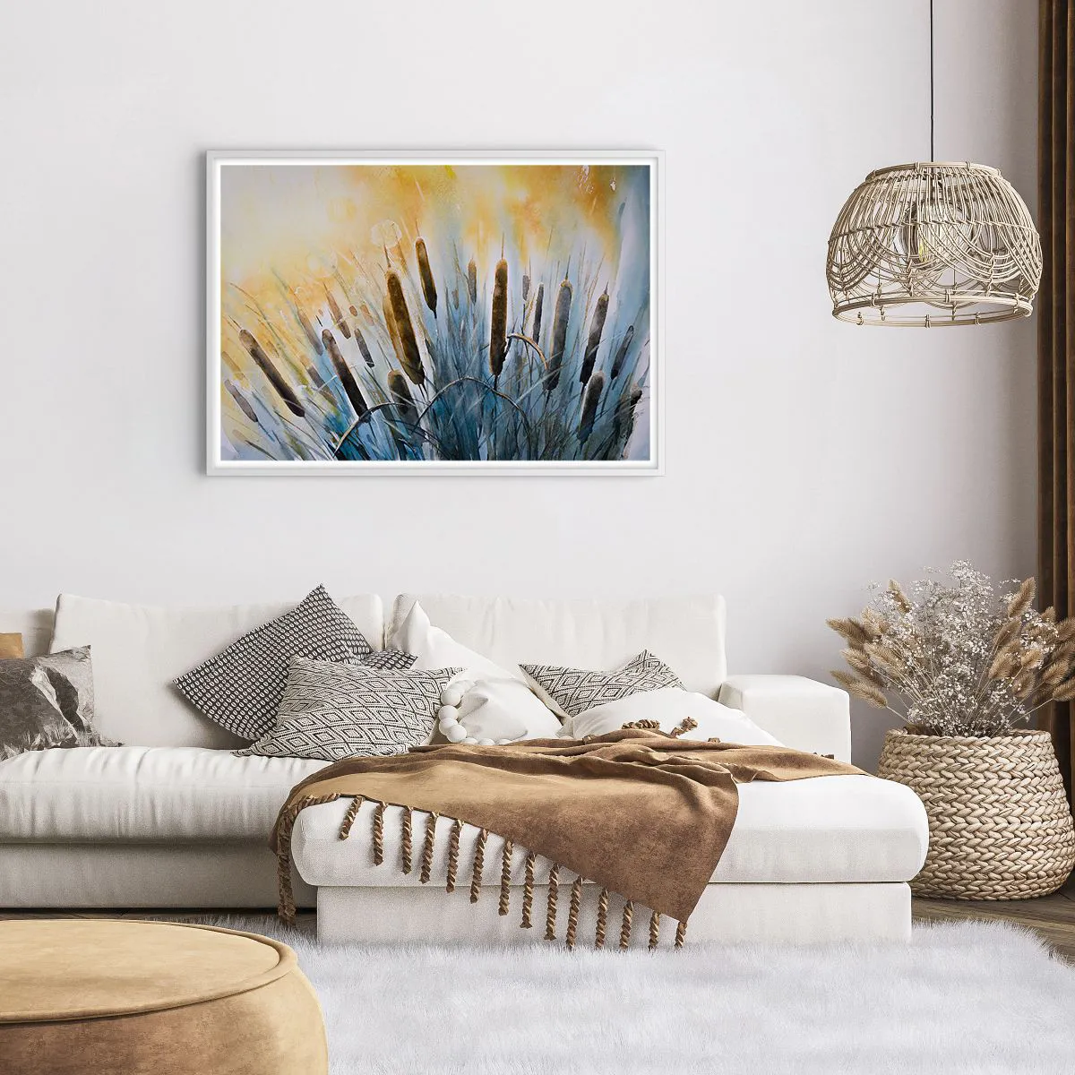 Poster in white frmae - Coolness of Water, Heat of the Sun - 100x70 cm