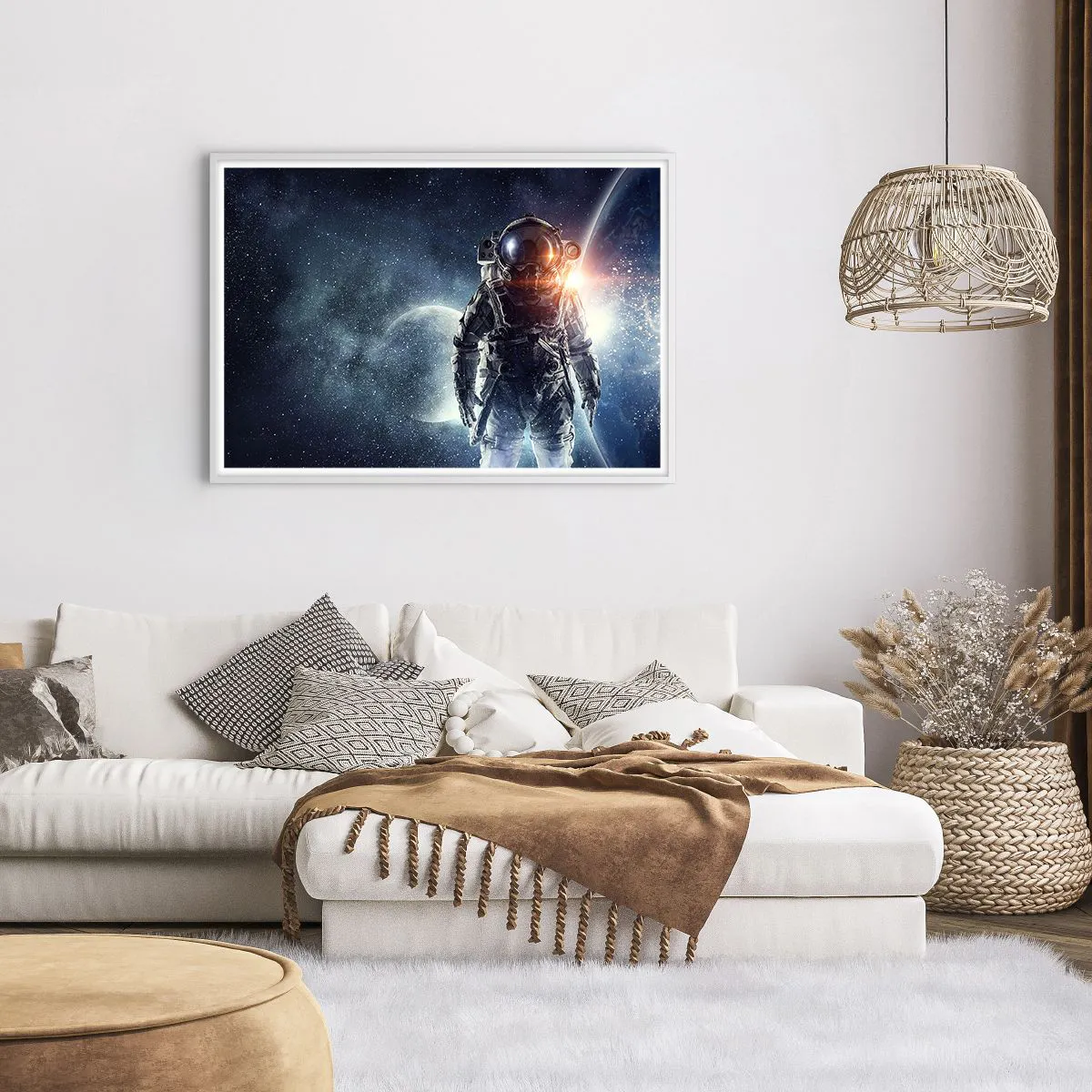 Poster in einem weißen Rahmen - Weltraumabenteuer - 100x70 cm