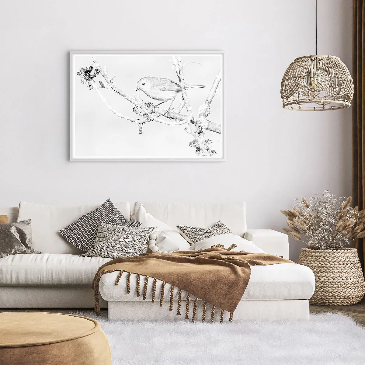 Poszter fekete keretben - Téli reggel - 100x70 cm