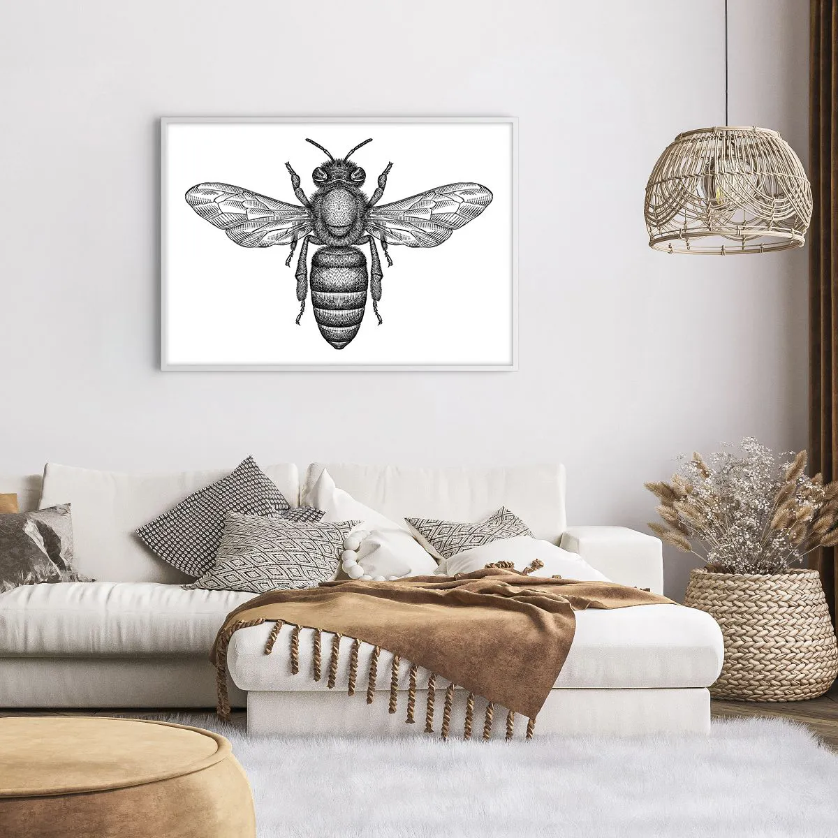 Poster in einem weißen Rahmen - Insektenporträt - 100x70 cm