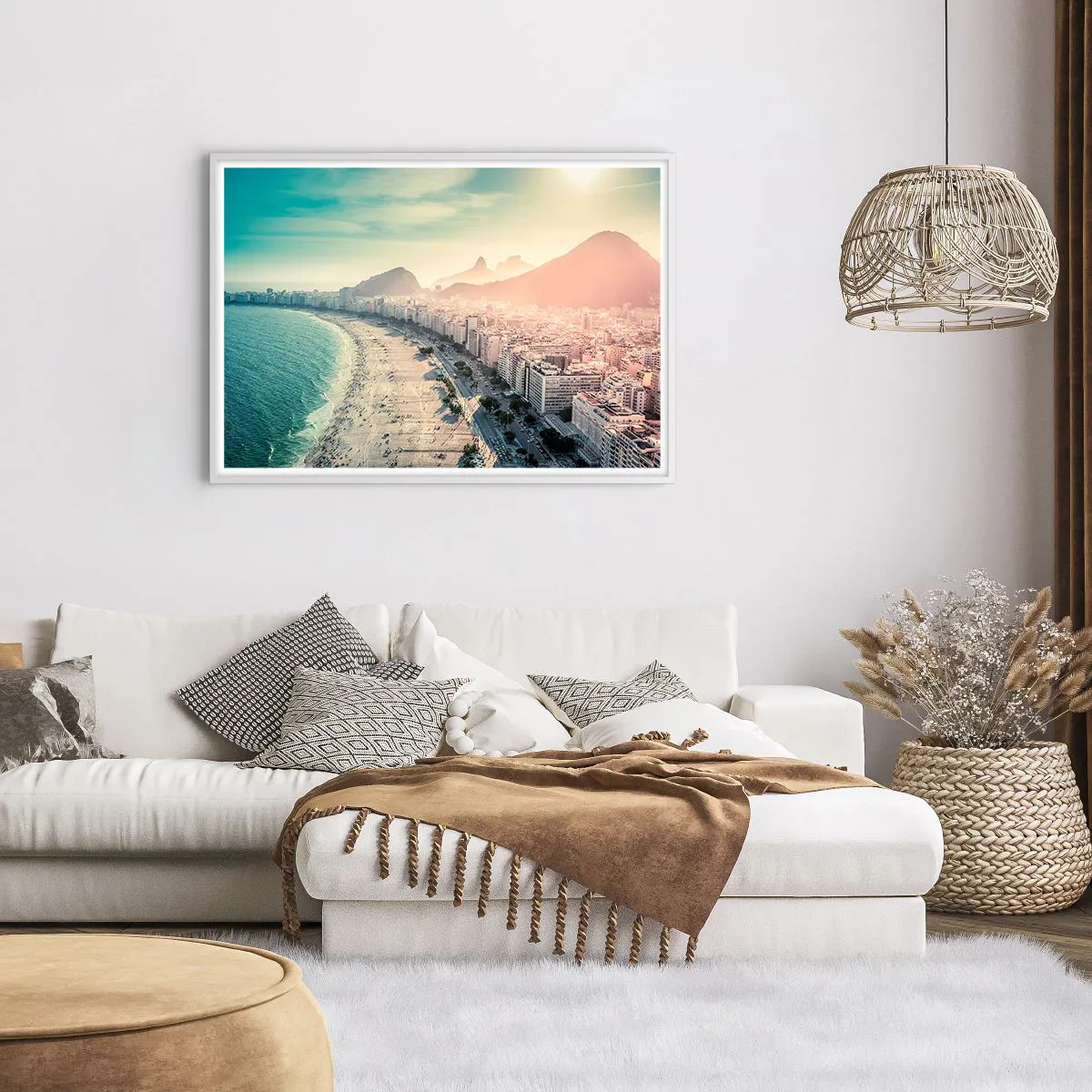 Plakát v bílém rámu - Věčná dovolená v Riu - 100x70 cm