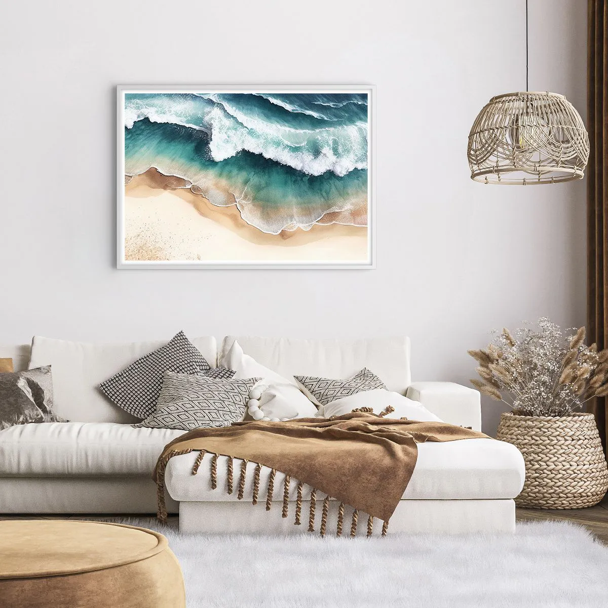 Plagát v bielom ráme - Odveké stretnutie - 100x70 cm