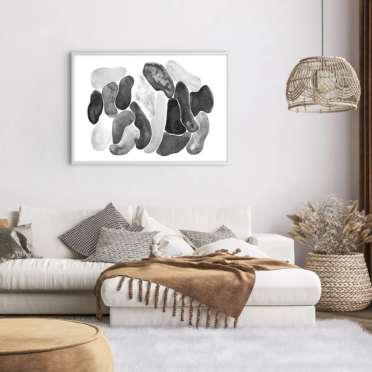 Poster in einem weißen Rahmen - Felsige Abstraktion - 100x70 cm